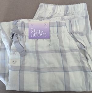 Stars Above Flannel Pajama Bottoms - Purple & White